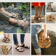 thumbnail image 4 of Women's Double Buckle Cork Sandals Comfortable Casual Flat Slide Shoes shikongkuajing, 4 of 7