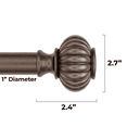 thumbnail image 5 of (2 pack) Better Homes & Gardens 1" Oil Rubbed Bronze Aubrey Knob Adjustable Single Curtain Rod Set 42"-120", 5 of 9