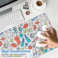 thumbnail image 4 of Long Mouse Pads for Desk,Colorful Sports Items Pattern Desk Mats on Top Of Desks, Desk Mouse Pad Extra Large with 3mm Non-Slip Base and Stitched Edge for Gaming,Office,Work,Home 31.5"x15.7", 4 of 6