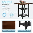 thumbnail image 4 of 5 Piece Dining Set with Double Shelf and four Chairs for Family Use, Dining Room Furniture, Black + Cherry, 4 of 7