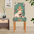 thumbnail image 4 of Yayeee 2 Pack Dining Chair Covers Stretch Parson Chairs Slipcovers Seat Protector, Christmas Gingerbread, 4 of 6