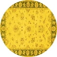 thumbnail image 1 of Ahgly Company Indoor Round Oriental Yellow Traditional Area Rugs, 3' Round, 1 of 4