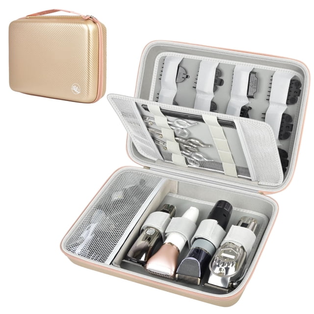 Funda rígida de viaje para cortapelos Boobewl Gold Organizer
