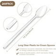 thumbnail image 2 of 200 Pieces Long Clear Plastic Ice Cream Spoons 7.09 Inch Disposable Utensils Sundae Spoons Long Handle Spoon for Ice Cream, Milkshakes, Tea and Floats, Stirring Cocktails and Tall Beverages, 2 of 7