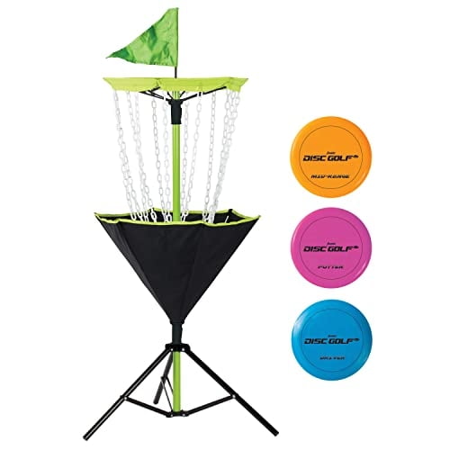 Set Disc Golf Franklin Sports con cesta y 3 discos incluidos