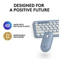 thumbnail image 4 of Logitech Pebble 2 Combo for Mac, Wireless Keyboard and Mouse, Slim, Quiet and Portable, Customizable, Tonal Blue, 4 of 14