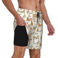 thumbnail image 3 of Gaeub Cartoon Corgi Mens Swim Trunks Stretch Beach Shorts Quick Dry for Men Swim Shorts Swimwear with Pockets- 3X-Large, 3 of 9
