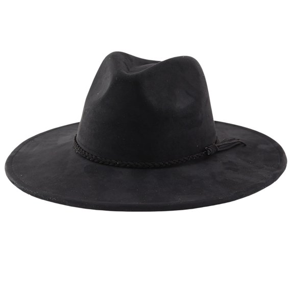 JUUNthy Mens & Womens Cowboy Hats, Trendy Outdoor Sun Cowgirls Hats Wide Brim Unisex Western Fedora Hats Black