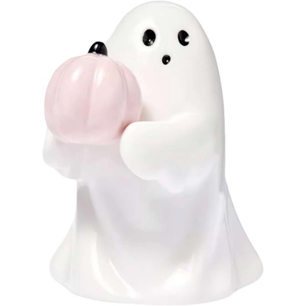 Figuras de calabaza con fantasmas, estatua de murciélago con fantasmas, adorno de figura de murciélago de calabaza de resina de 4 pulgadas para Halloween, escultura fantasma espeluznante para la decor