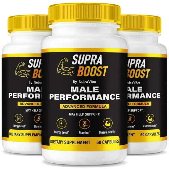 (3 Pack) Supra Boost – Health Support with Natural Ingredients for Steady Energy, Stamina & Drive | Daily Formula in Easy-to-Take Capsules, 30 Day Supply (180 Capsules)