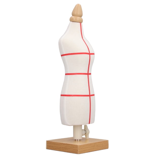 Mannequin de Robe pour Poupée, Mannequin de Robe pour Poupée de 12,2 Pouces Support d'Exposition de Robe en Tissu Support de Table Mannequin de Couture pour Robes Présentoir de Vêtements avec Base en Bois pour la Couture