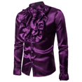 thumbnail image 1 of Camisas s Para Hombre De Vestir Dahua Performance Design Camiseta de manga larga para hombre con cuello (Purple, XXL), 1 of 7
