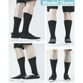thumbnail image 5 of Nevend 6 Pairs Men's Sport Athletic Cotton Socks Running Heavy Cushion Casual Crew Solid Socks Black (Size 9-11), 5 of 8