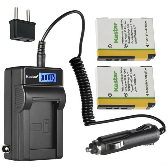 Kastar 2-Pack KLIC-7002 Battery and LCD AC Charger Compatible with Kodak KLIC-7002, K7002 Battery, Kodak EasyShare V530, EasyShare V603, EasyShare V530 Zoom, EasyShare V603 Zoom Camera