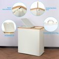 thumbnail image 4 of Cesto de ropa efluky con tapa, doble 140 L, color beige, 4 of 8