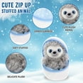 thumbnail image 5 of Made By Aliens Snowball Zip up Surprise Egg Stuffed Animal – 6 inch – Cute and Soft Plush Toy Assortment for Friends Family All Ages – Spring Easter Birthday Christmas (Sloth), 5 of 9