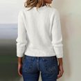 thumbnail image 5 of Women's Fashion Casual Loose Pullover Solid Color Round Neck Long Sleeve Knit Sweater for Fall and Winter, Comfortable and Versatile, Ideal for Everyday Wear,White,Size L, 5 of 6