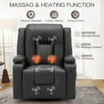 thumbnail image 4 of AECOJOY Fauteuil Inclinable Manuel avec Fonction de Thermothérapie, Fauteuil à Mécanisme d'Inclinaison Robuste, Fauteuil Berçant Simple pour Aînés avec Porte-Gobelets pour Chambre et Cinéma Maison, Noir, 4 of 8