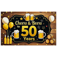 thumbnail image 2 of Black Background Cheers Beers 50 Years Banner Party Supplies Backdrop Decorations for Milestone Birthday Celebrations Anniversary Parties Photo Booth Props Event Decor, 2 of 7