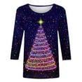 thumbnail image 5 of LiMoi Women's Round Neck 3/4 Sleeve Xmas Tops with a Fun and Festive Tree Design Tees Tshirts Shirts Blouse My Order My Items, 5 of 5