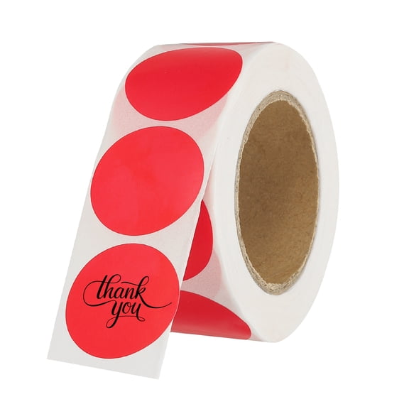 Uxcell 500 Pcs Round Thermal Labels, 1 Inch Circle Colored Stickers Self Adhesive Circle Tags for Thermal Print Office Home Decor Diary To-do List Travel Notebook, Red