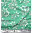 thumbnail image 1 of Soimoi Green Modal Satin Fabric Dot & Floral Print Sewing Fabric BTY 42 Inch Wide, 1 of 3