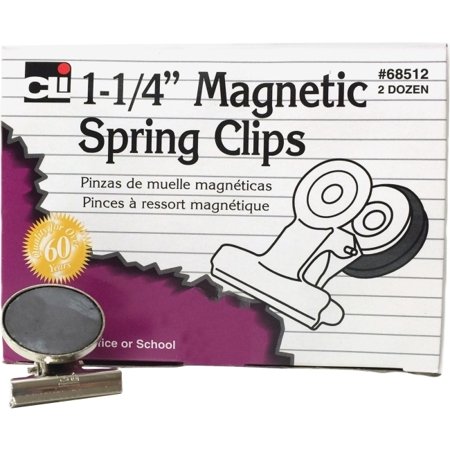 UPC: 0026487685127 | Charles Leonard LEO68512 Magnetic Spring Clips  24 Count