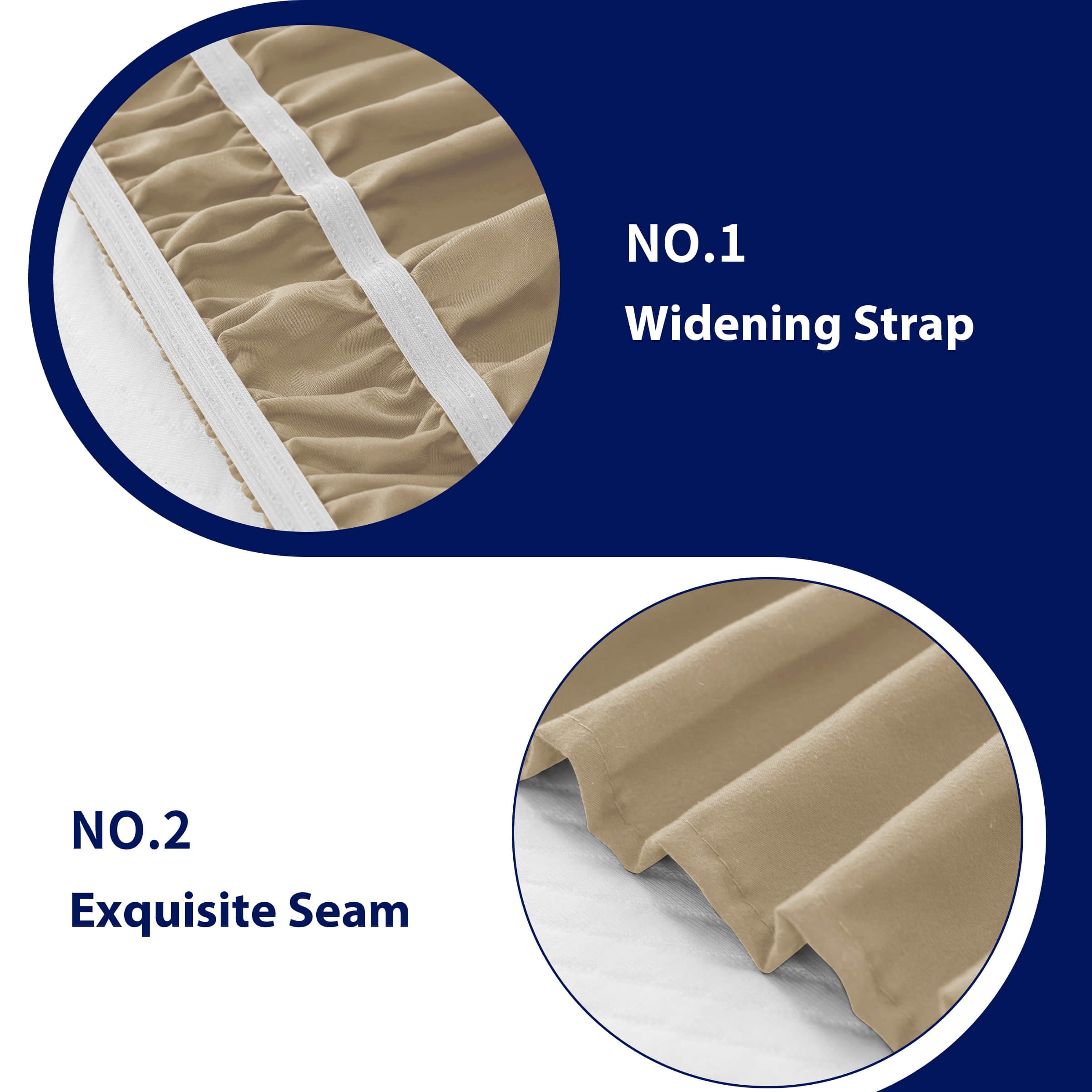 Subrtex Bed Skirt Wrap-Around Dust Ruffle Elastic 16 Inch Bed Cover, Queen, Khaki