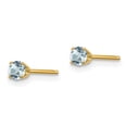 thumbnail image 2 of Auriga Fine Jewelry 14K Yellow Gold 3mm March/Aquamarine Stud Earrings for Women, 2 of 6