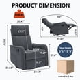thumbnail image 2 of Heat Massage Manual Recliner Chair with Rocker and Swivel in Fabric for Living Room, Light Grey, 2 of 19