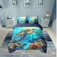 thumbnail image 2 of Erosebridal Sea Turtle Bedding Twin Size, Ocean Sealife Bed Set, Kawaii Animal Reversible Bedding Sets Twin Size, Microfiber Bedroom Decorative, 7-Piece, 2 of 6
