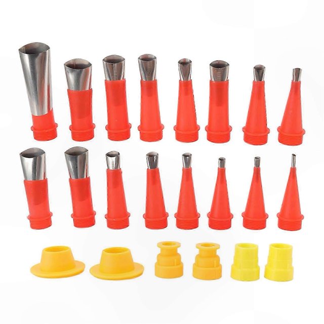 16-Piece Stainless Steel Caulking Nozzle Set with 6 Connection Bases for Home Decoration Projects