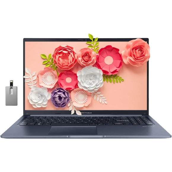 ASUS VivoBook 15 Laptop, 15.6" FHD Display, Intel Core i5-1240P, 16GB RAM, 1TB SSD, Intel Iris Xe Graphics, Backlit Keyboard, Fingerprint Reader, HDMI, Win 11 Pro, Blue, 32GB Hotface USB Card
