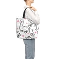 thumbnail image 3 of Sigee Alpacas and Hearts Print Large Capacity Zippered Tote Bag - Durable, Stylish and Versatile for Everyday Use, 3 of 9