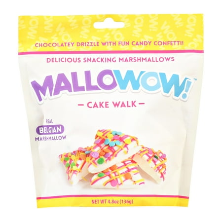 MALLOWOW! Cake Walk Marshmallows, Snacking Treat, 4.8 Ounce. Packaged in a resealable bag