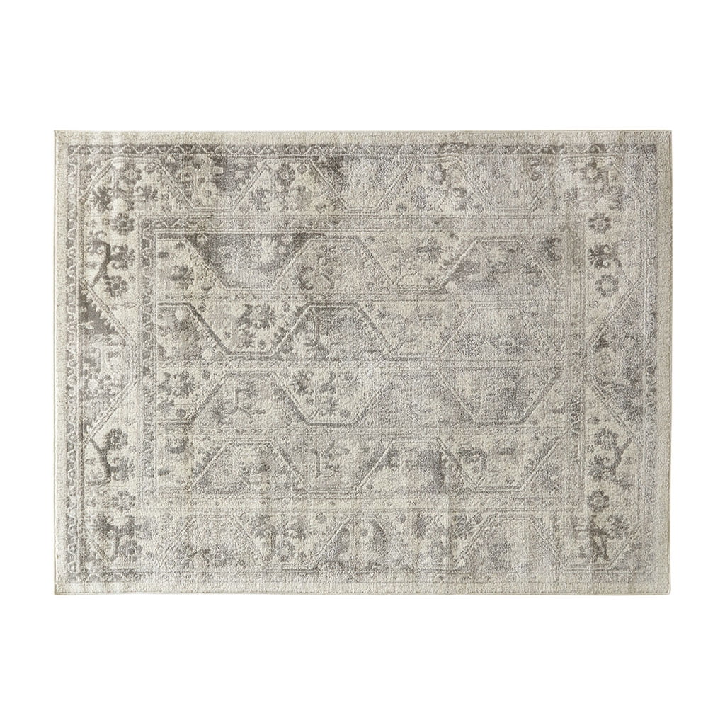 MAYEERTY Tiled Border Beige 8'x10' Transitional Area Rug