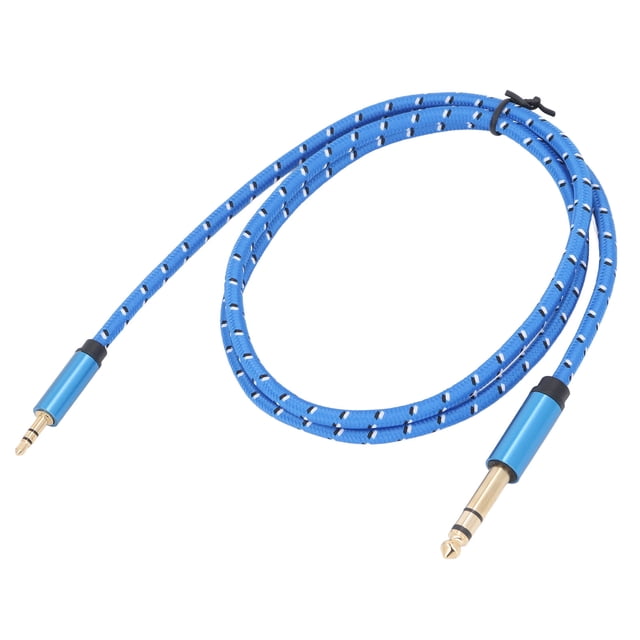 Cable De Audio Estéreo De 3,5 Mm A 6,35 Mm, Conector De Cable De Audio Estéreo Bidireccional Azul De 1/8 A 1/4 Para Guitarras, Parlantes, Auriculares, Plug And Play