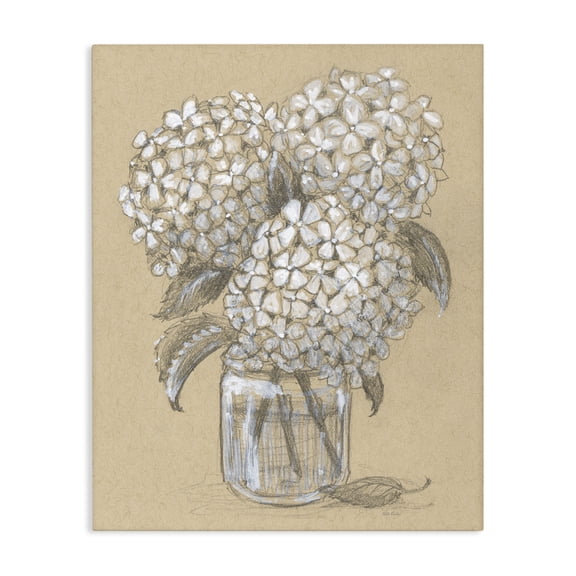 Stupell Industries Cottage Hydrangea Jar Drawing Canvas Art, 16 x 20, by Patti Bishop