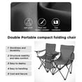 thumbnail image 7 of COWIN Outdoor Foldable Picnic Double Chair ,Camping Chairs with Umbrella Camping Double Portable Chairs Folding Beach Chair with Insulation Bag,Backpacking Gray, 7 of 7