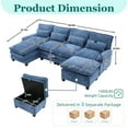 thumbnail image 2 of MOONMIS 106" U Shape Sectional Sofa Cloud Couch for Living Room, Upholstery Comfy Modular Sofas, 4 Seat Chenille U-Shaped Sleeper Sofa with Chaise Lounge, Ottoman & Pillows, 2 of 6