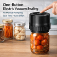 thumbnail image 4 of Electric Mason Jar Vacuum Sealer Kit, One-Button Vacuum Sealing for Wide & Regular Mouth Mason Jars, USB Rechargeable, Includes 5 Wide-Mouth Lids, 5 Regular-Mouth Lids & Type-C Cable, Black, 4 of 6