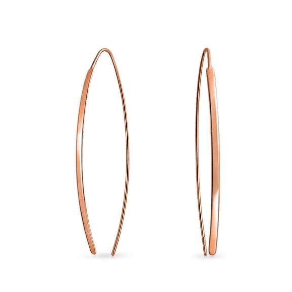 Bling Jewelry Womens Delicate Minimalist Dangle Earrings Rose Gold Plated Sterling Silver Threader