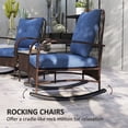 thumbnail image 3 of Outsunny 3 Piece Patio Furniture Set, Wicker Rocking Chairs with Coffee Table, Cushions, Outdoor Bistro Set for Porch, Garden, Brown, 3 of 9