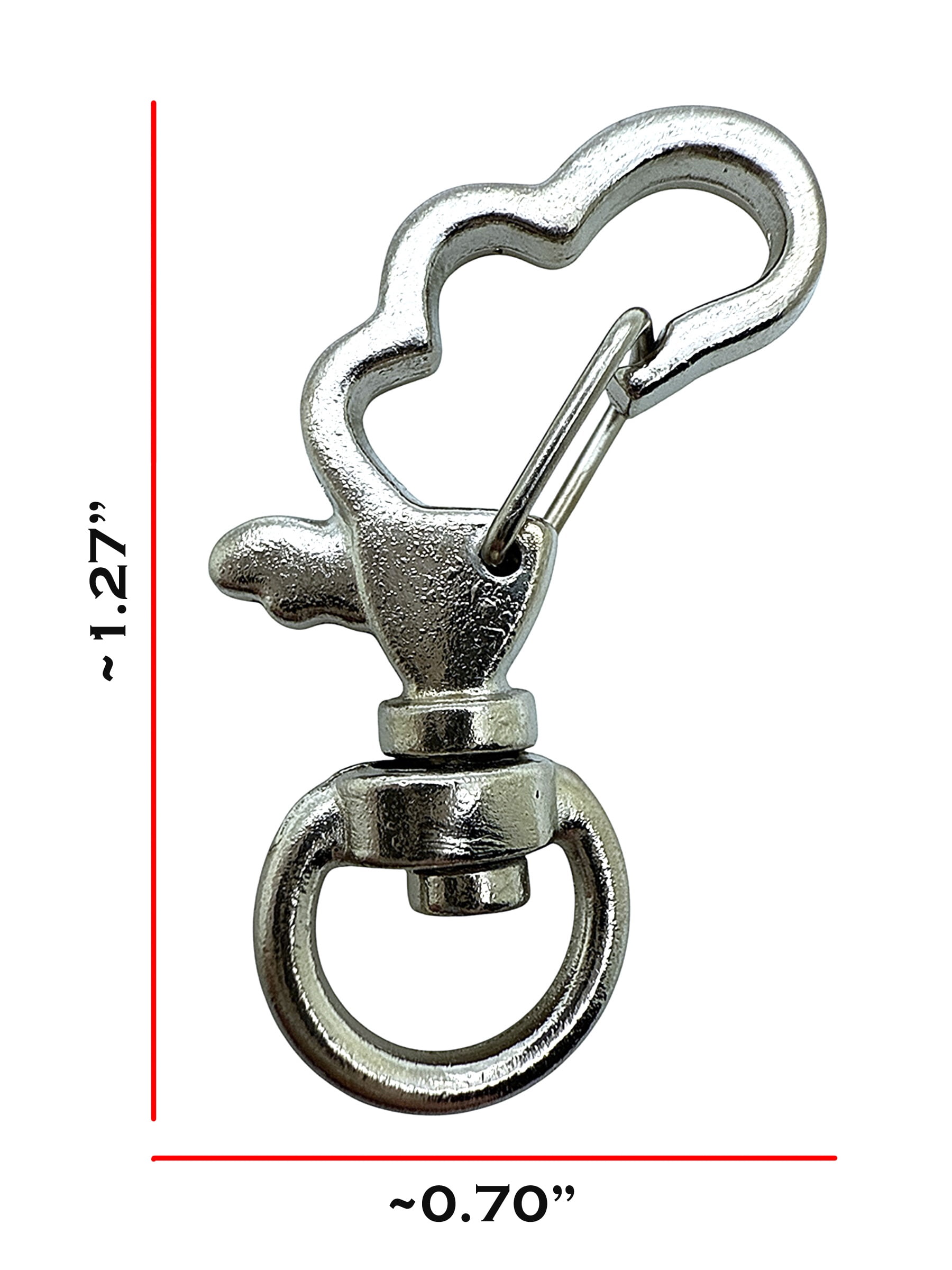 Pack of 100 Metal Cloud Shaped Spring Snap Keychain Clip Hanging Buckle Key Ring DIY Craft Key Chains Accessories