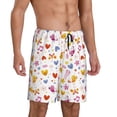 thumbnail image 2 of Wukai Cartoon Birds & Flowers Men’s Short Pajama Pants With Pockets Soft Sleep Pj Shorts for Men-, 2 of 6