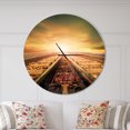 thumbnail image 2 of Designart 'Junction of Railways Track ' Modern wall clock, 2 of 6