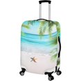 thumbnail image 2 of nihuui Beach Starfish Luggage Cover Elastic Washable Stretch Suitcase Protector Anti-Scratch Travel Suitcase Cover for Kid and Adult S (22-24 Inch Suitcase), 2 of 6