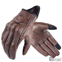 Vintage Leather Motorcycle Gloves Women's E-Bike Riding Gloves