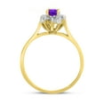 thumbnail image 5 of 10k Yellow Gold Oval Amethyst And Diamond Ring, 5 of 6
