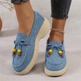 thumbnail image 6 of EKVAHL Women's Bow Slip‑On Platform Loafers, Round Toe Wedge Casual Shoes Non Slip Lightweight Daily Walking Footwear, 6 of 6